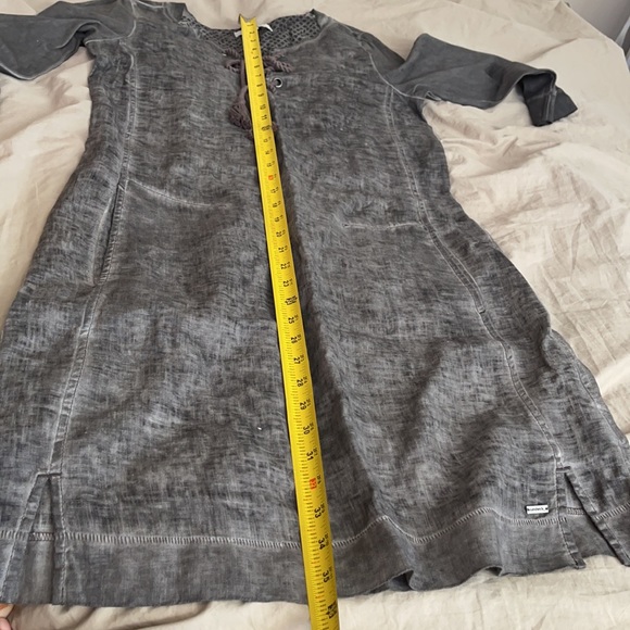 Size M / 36 - Sandwich - Linen Tunic Dress - grey knee length ¾ sleeves, classic - Picture 16 of 16